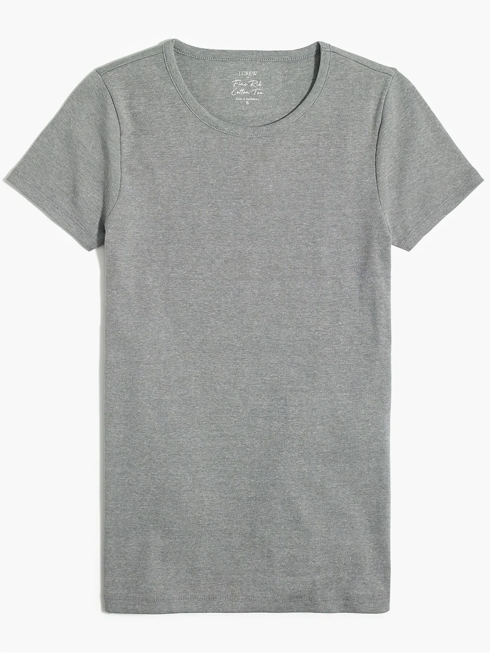 J. Crew Fine Rib Cotton Tee Round Neck Fitted Plus Size 2X Women Gray